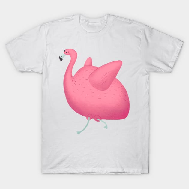 Fat Flamingo T-Shirt by TammyWinandArt